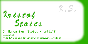 kristof stoics business card